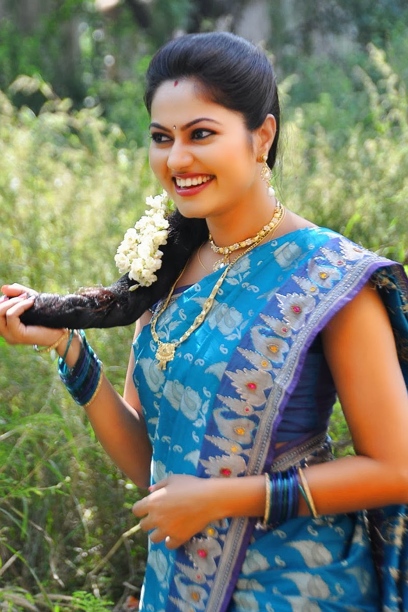 Gsv Pics Photos With Poetry Cute South Indian Actress Suhashini In Blue Saree Latest Photo