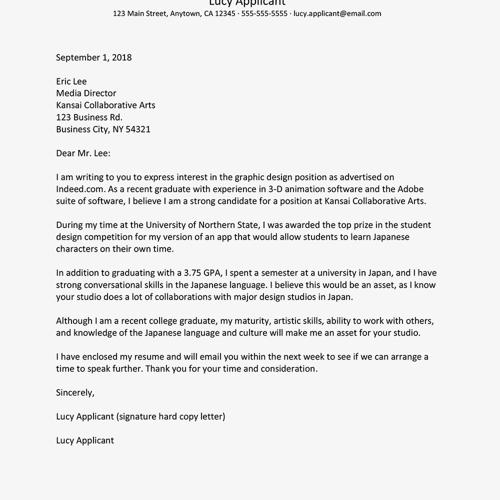 cover letter for high school student with no experience