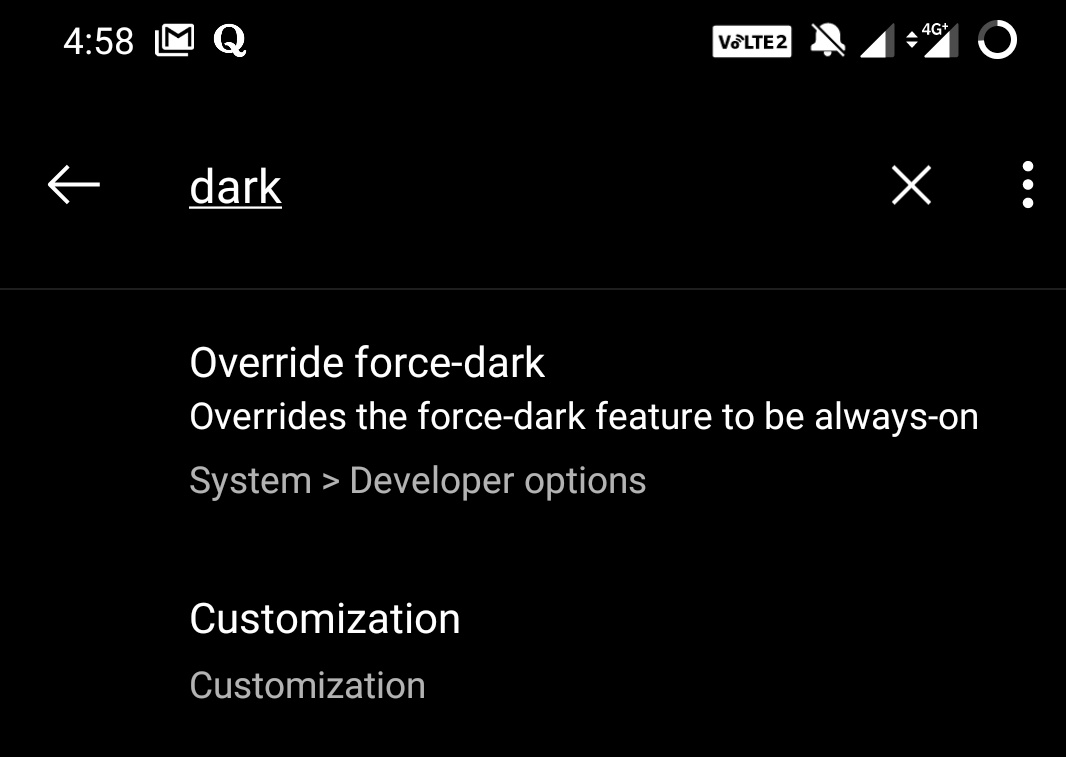 Enable force dark