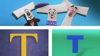 A group of white T’s sing I am the Letter T, Sesame Street Episode 4402 Don't Get Pushy season 44