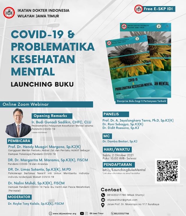 (Free E-SKP IDI) Launching Buku "Covid-19 dan Problematika Kesehatan Mental"