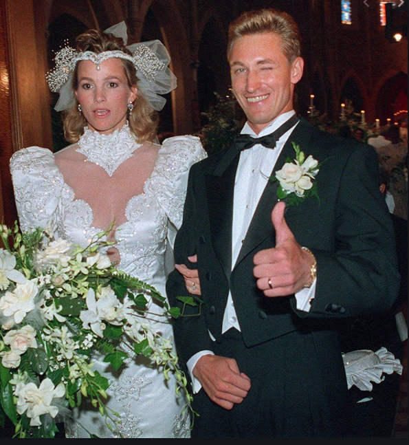 daily timewaster Wayne Gretzky and Jones on their wedding day. 1988