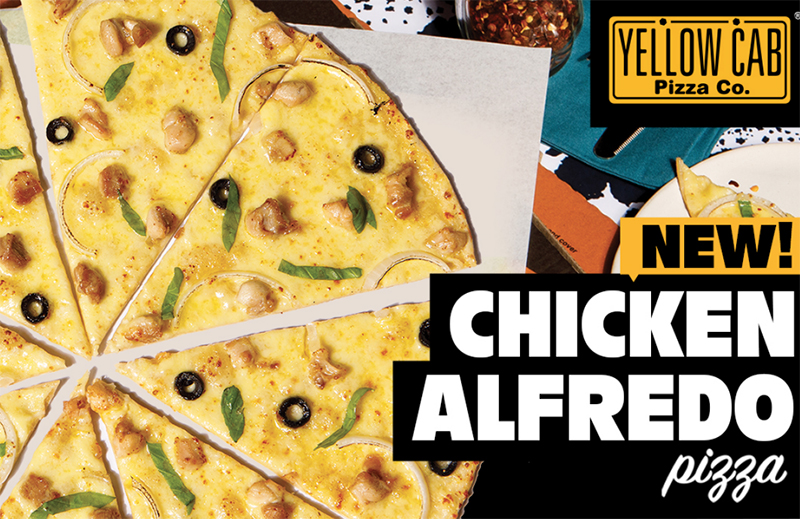 YELLOW CAB RELEASES NEW CHICKEN ALFREDO PIZZA Rochelle Rivera