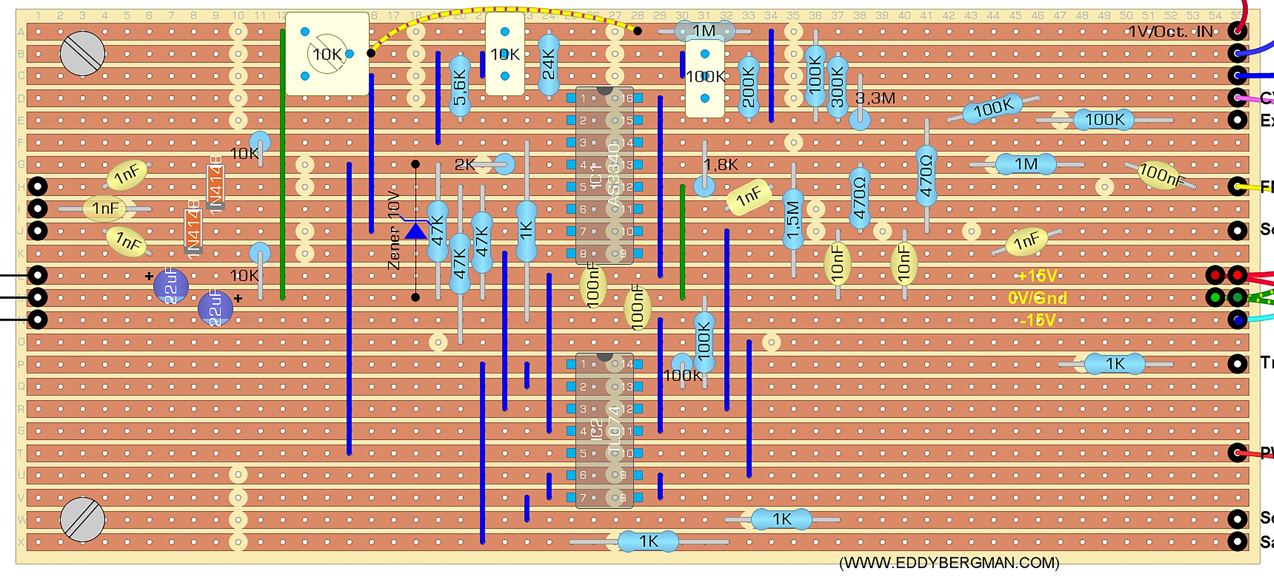 Eddy Bergman.com: Synthesizer Build part-18: A REALLY GOOD AS3340 VCO