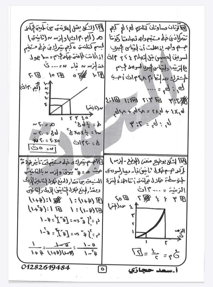 حل امتحان الديناميكا للثانوية العامة 2021 لمستر سعد حجازي ورأيه في الامتحان 6