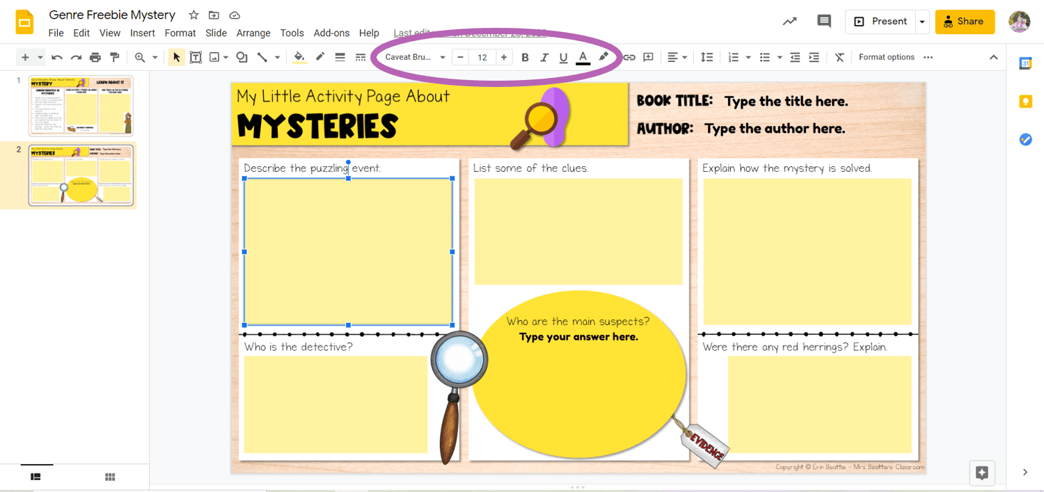 Google Slides - How to untitled task name