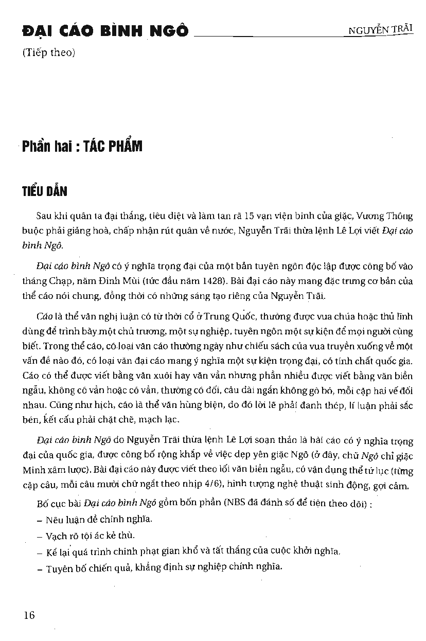 bình ngô đại cáo phần 1