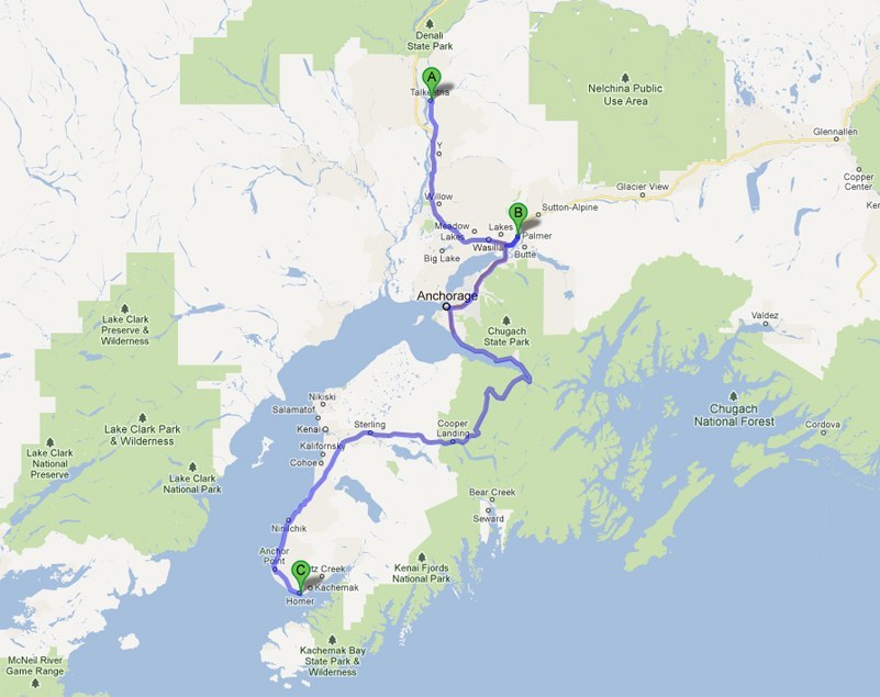Kilcher Family Homestead Alaska Map - Map