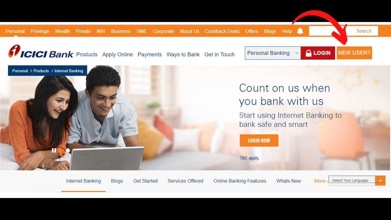 ICICI Net Banking Registration