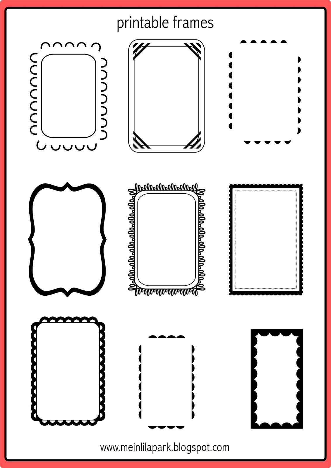 Free printable doodle frames  bullet journal template  freebie  MeinLilaPark