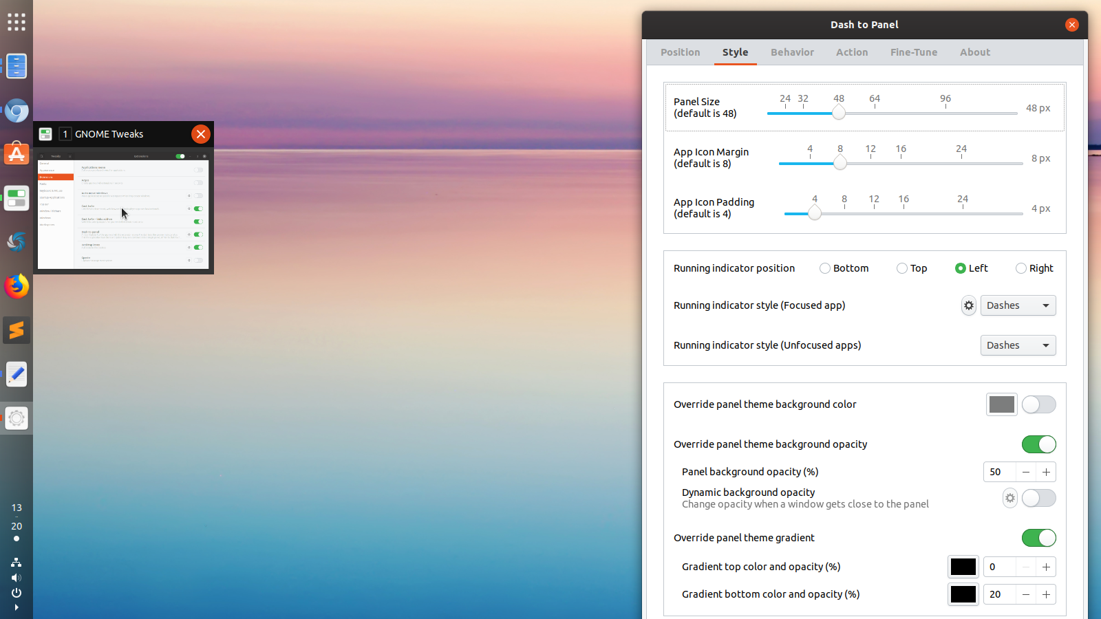 Dash To Panel v24 Released With Vertical Panel Orientation, Update From