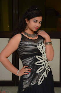 Shrisha Dasari in Sleeveless Short Black Dress At Follow Follow U Audio Launch 004