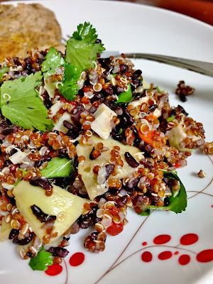 Red Quinoa, Black Rice, Salad, side dish, feta, recipe