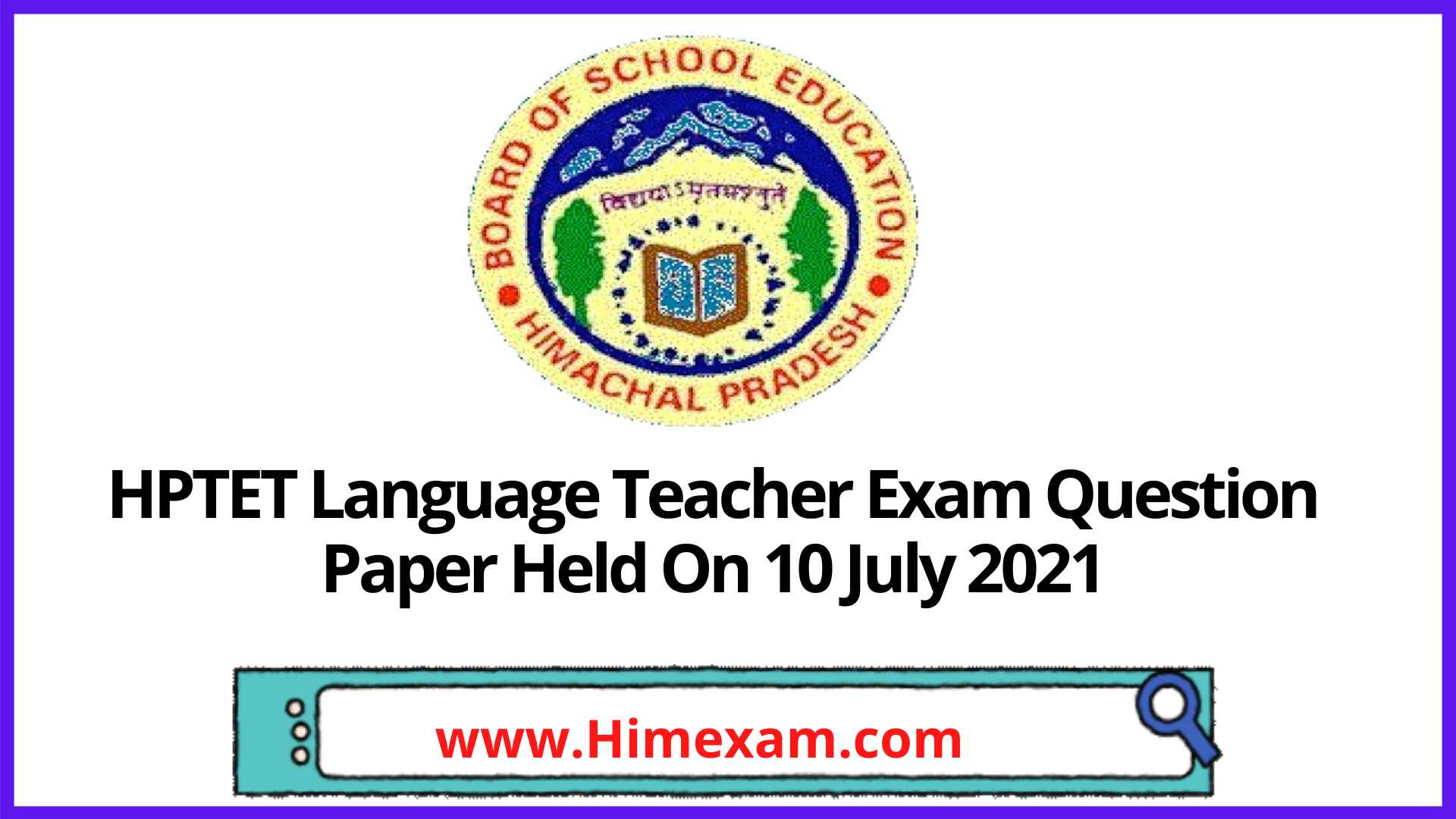 HPTET Language Teacher Exam Question Paper Held On 10 July 2021