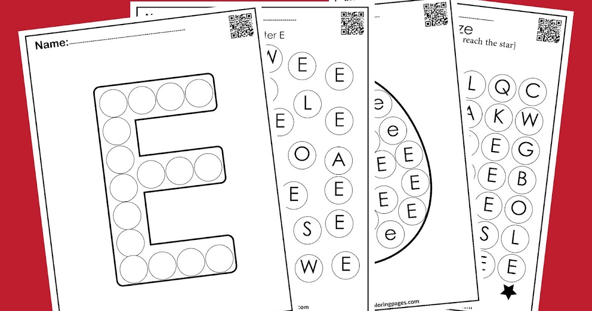 Letter E 10 Free Dot Markers Coloring Pages letter-e-10-free-dot-markers-coloring-pages