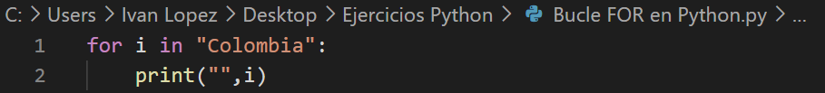 Recorrer una cadena de caracteres en Python