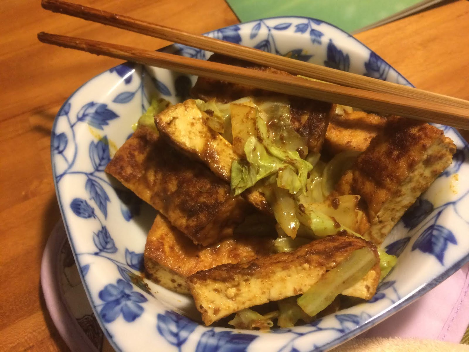 Our Adventures in Japan curry mayo tofu fry
