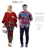 Batik Pasangan SBRG 133 Couple Gamis Kebaya Modern Maroon