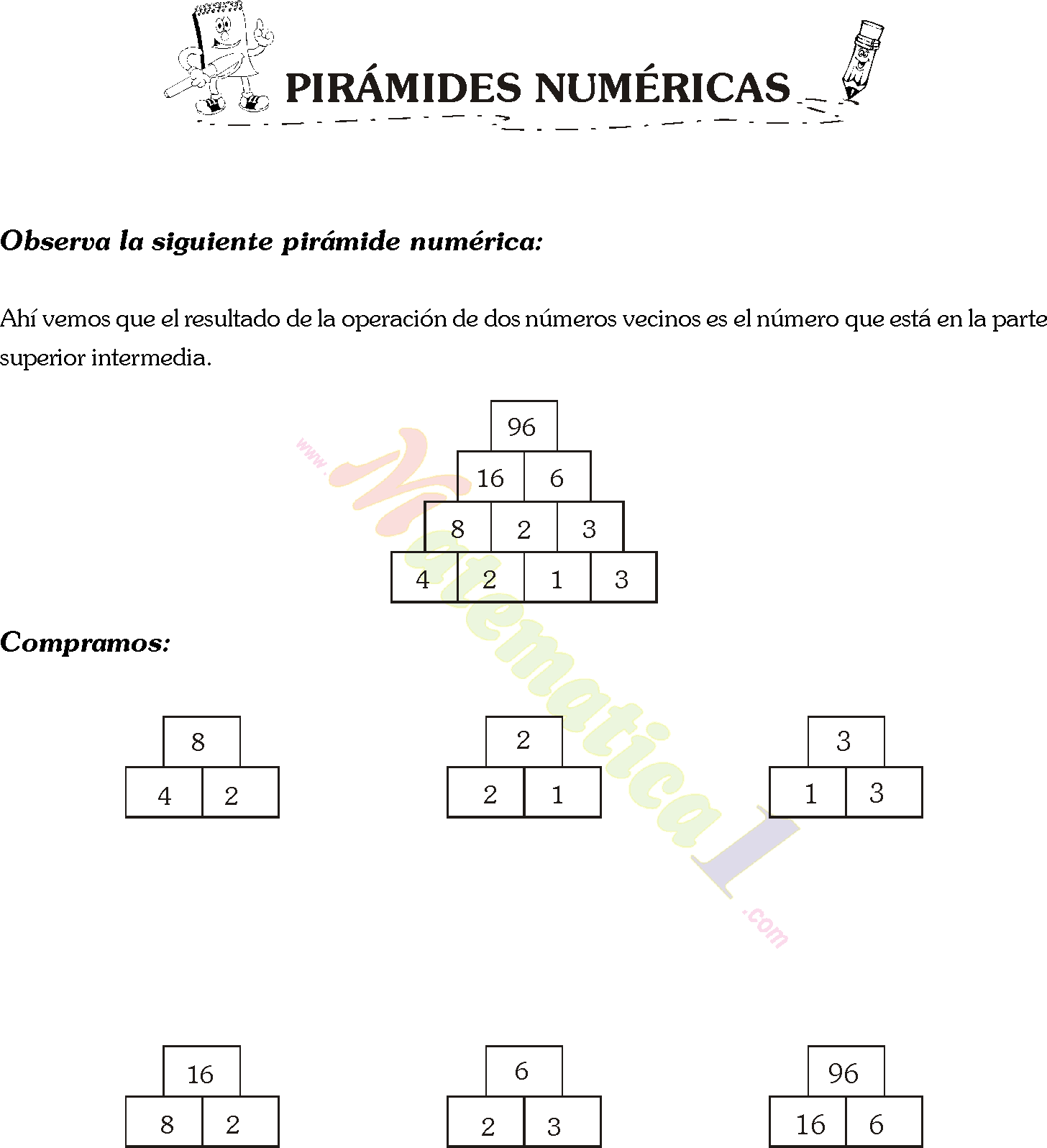 PIRÁMIDES NUMÉRICAS EJEMPLOS Y EJERCICIOS RESUELTOS DE MATEMÁTICAS DE