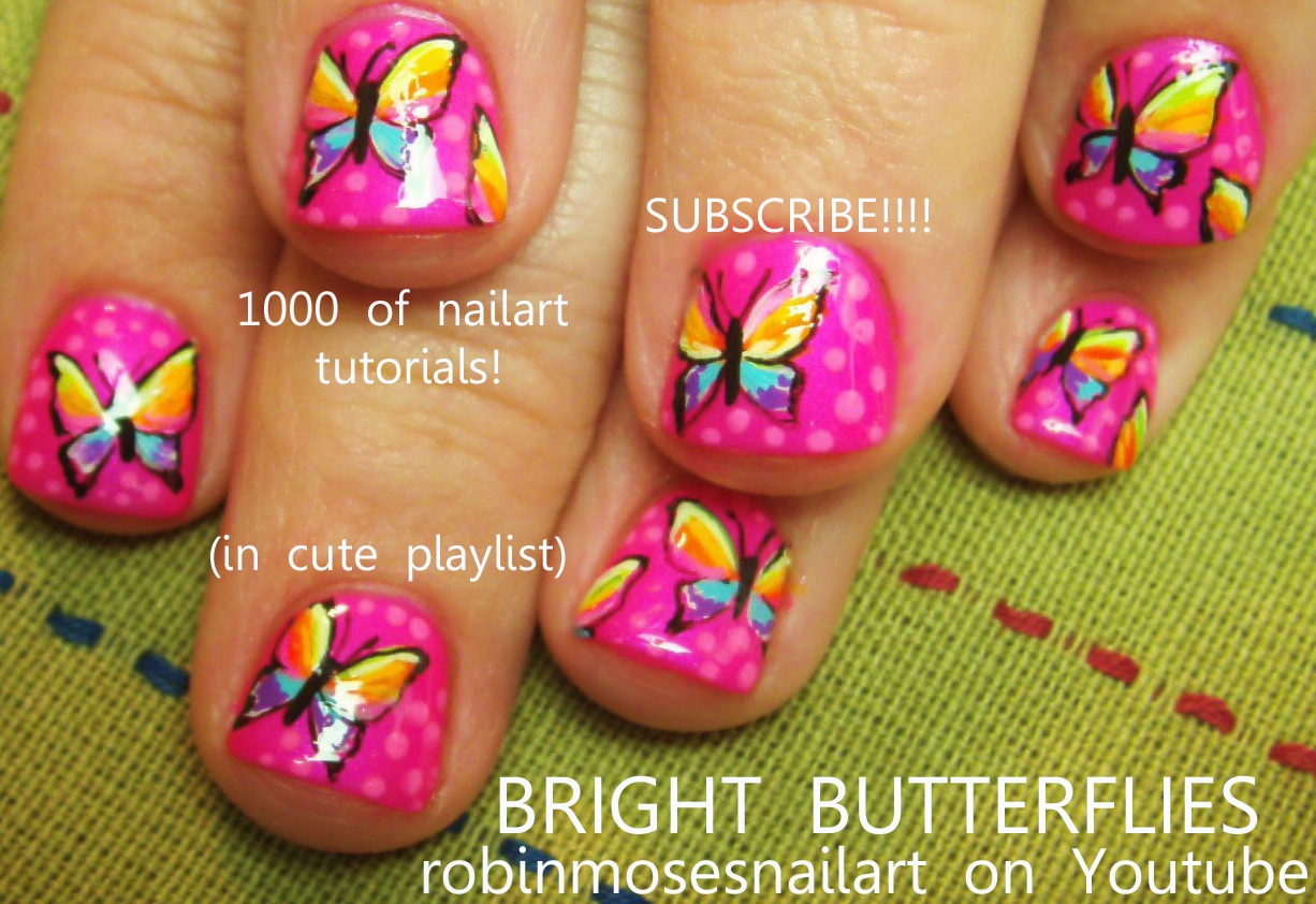 Nail Art by Robin Moses Butterfly Nails! "butterfly design" "butterfly
