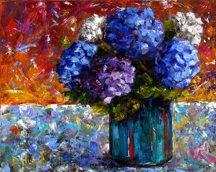 Debra Hurd Original Paintings AND Jazz Art Floral Still Life Painting