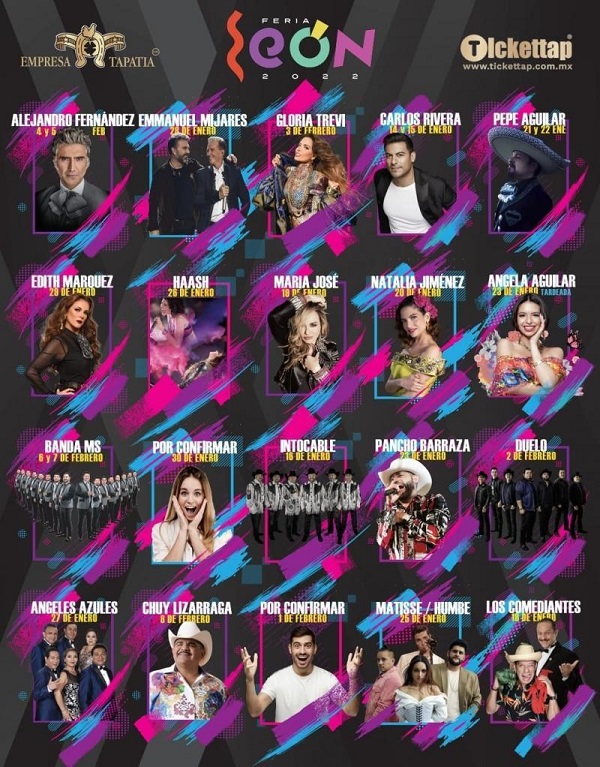 Palenque Leon 2022 Cartelera de conciertos Palenque Leon 2022 Cartelera de conciertos