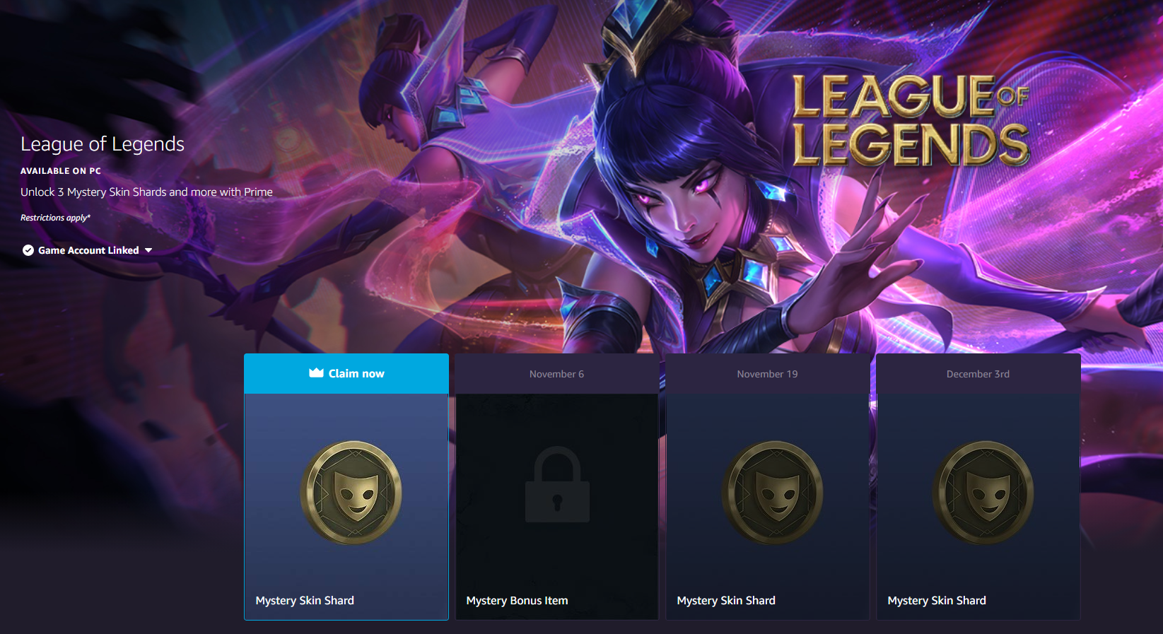 League of Legends Prime Gaming rewards and how to claim them