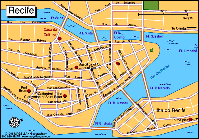 Mapa do centro de Recife