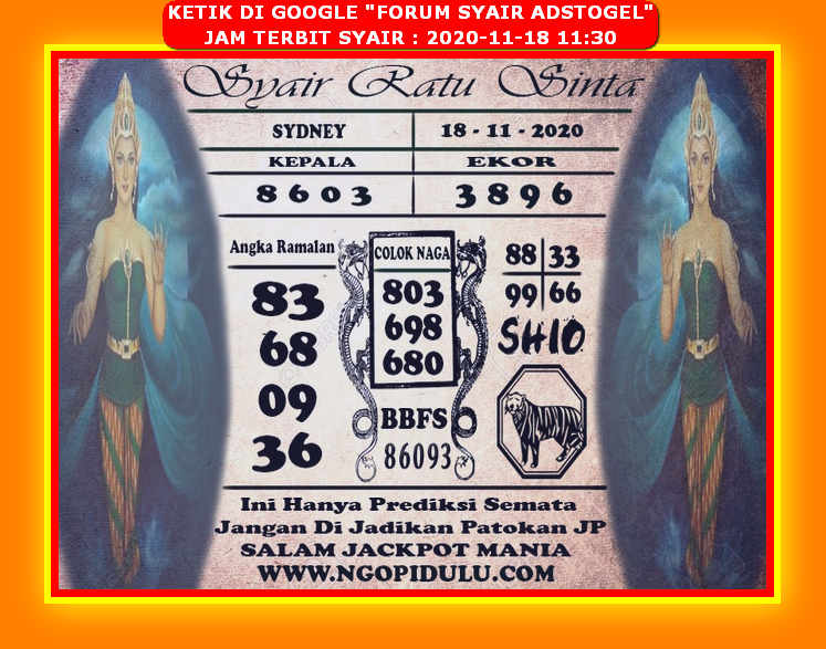 Kode Syair Sydney Rabu 18 November 2020 Kumpulan Syair Toto