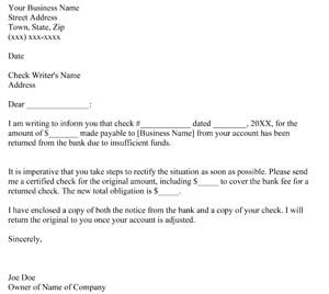 Bounced Check Letter Template ~ Resume Letter