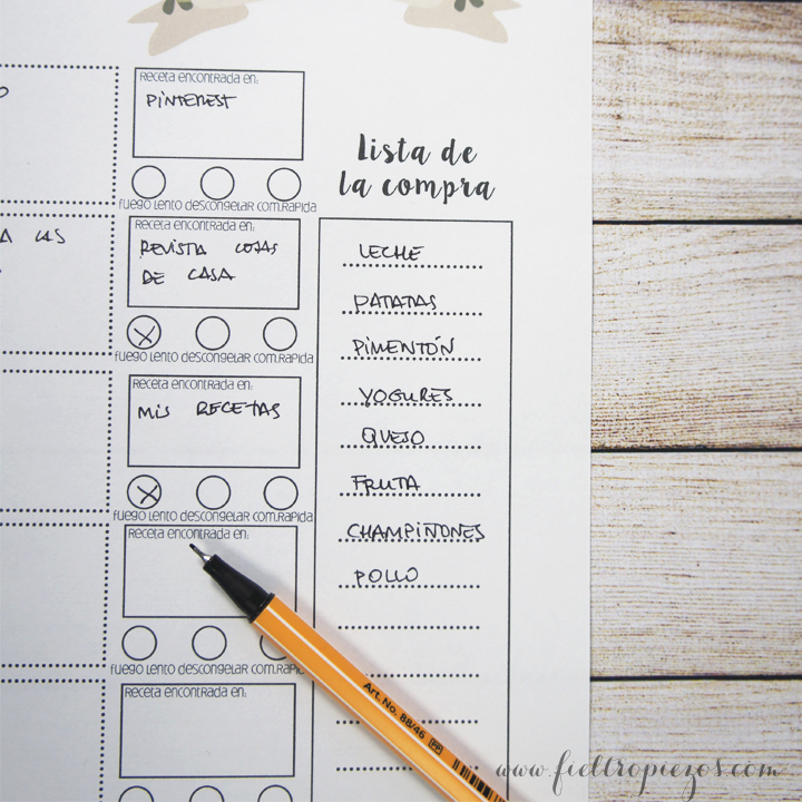 planificador semanal de comidas