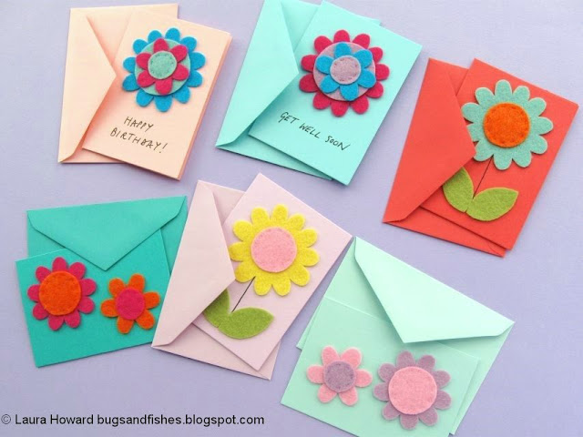 Felt Flower Notecards Tutorial