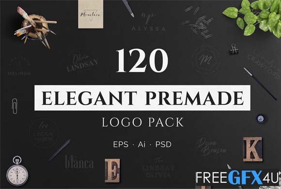 120 Elegant Premade Logo Pack