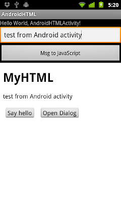 Call JavaScript inside WebView from Android activity, with parameter passed.