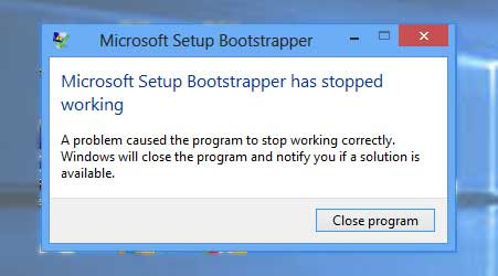 Cara Ampuh Mengatasi Microsoft Setup Bootstrapper  has stopped