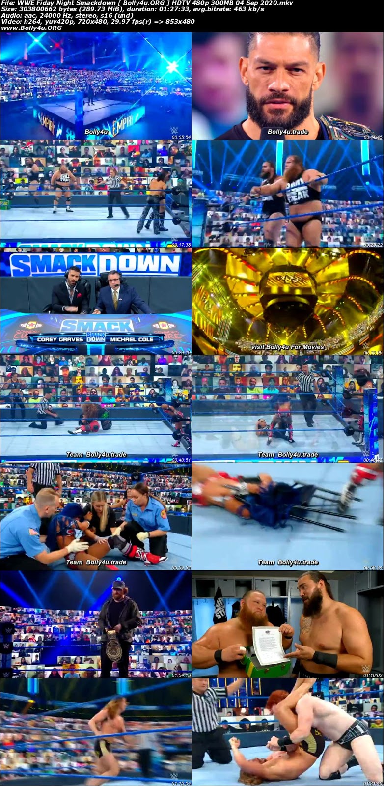 WWE Fiday Night Smackdown HDTV 480p 300MB 04 Sep 2020 Download