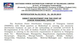 TSSPDCL Junior Personnel officer (JPO) Previous Question Papers & Syllabus