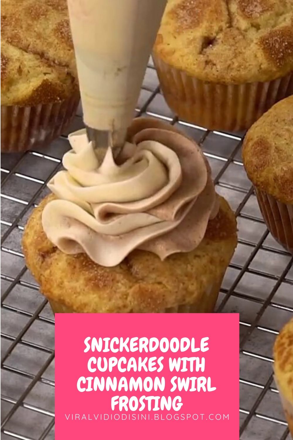 Snickerdoodle Cupcakes with Cinnamon Swirl Frosting VIRAL VIDIO