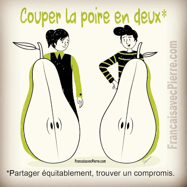 French Expression - couper la poire en deux