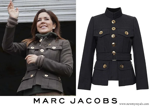 Crown Princess Mary wore Marc Jacobs Wool Melange Military Jacket