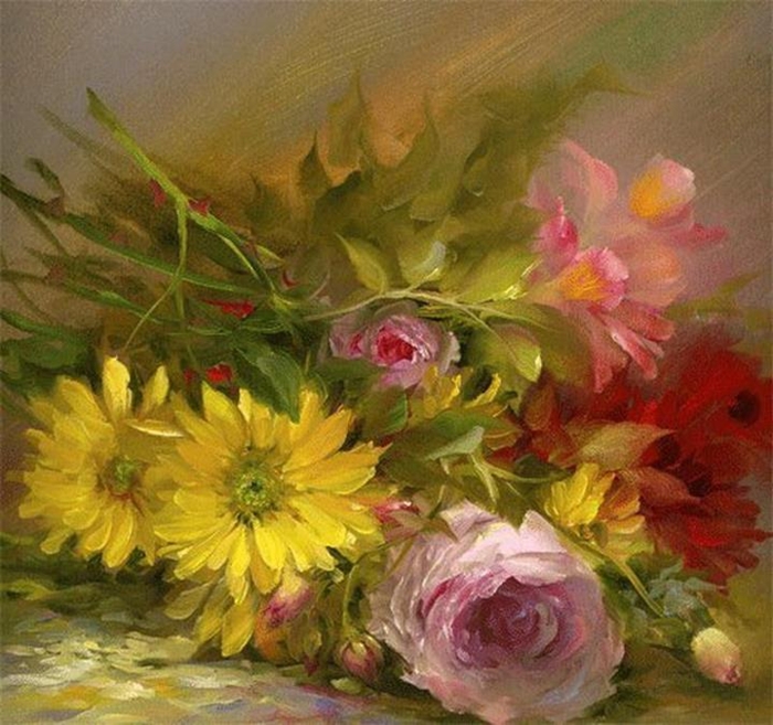 Gary Jenkins, 1962 Still life of flowers Tutt'Art Pittura * Scultura * Poesia * Musica