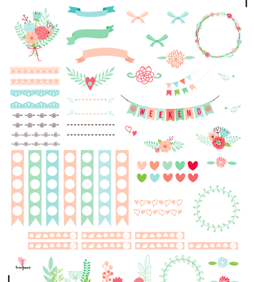 beautiful twee floral planner printable