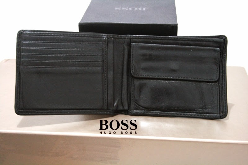 hugo boss brown leather wallet