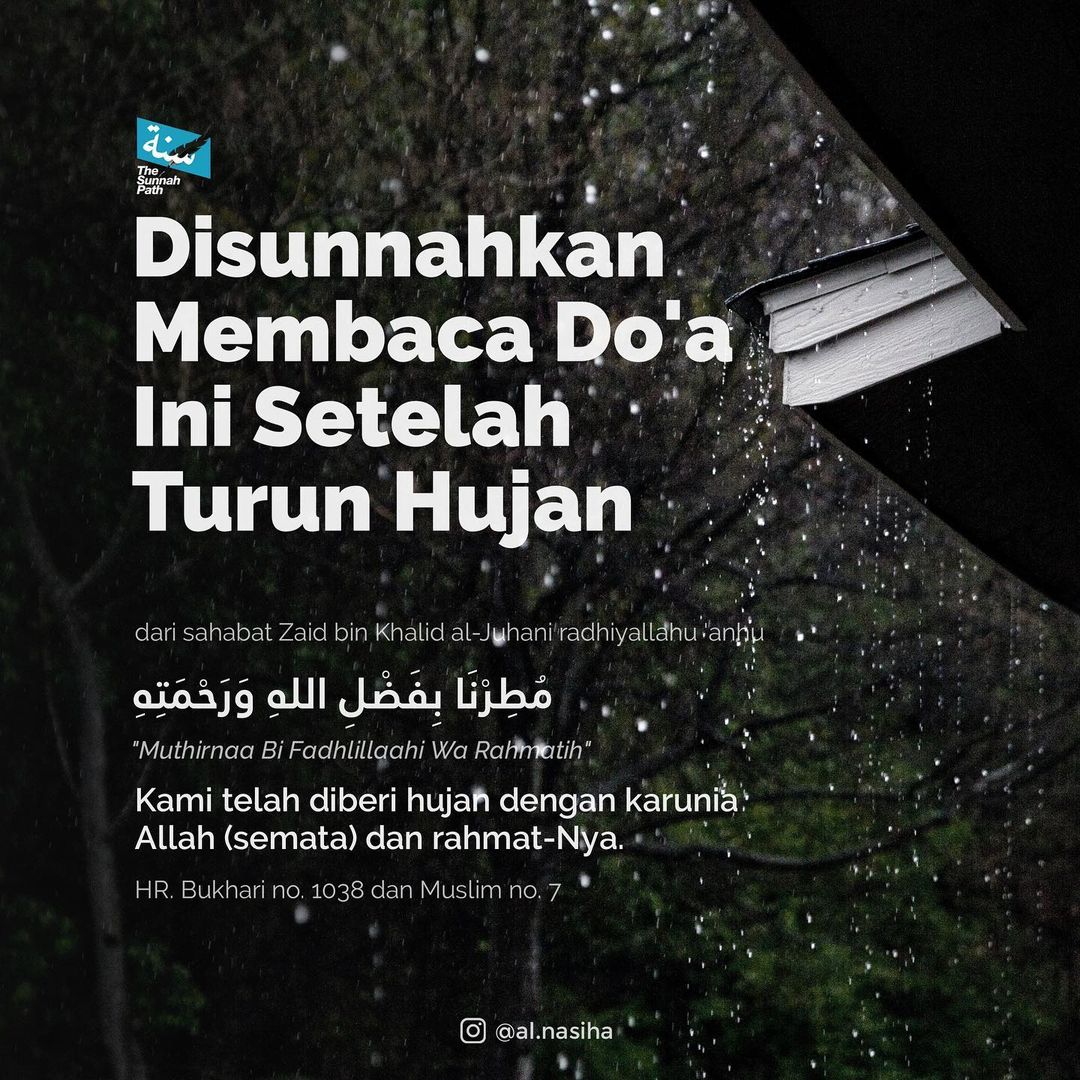 Foto Dakwah Doa setelah turun hujan sesuai Sunnah lafadz dan artinya