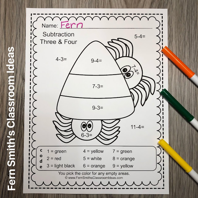 Click Here to Download this Halloween Color By Number Addition and Subtraction Printables Resource Bundle #FernSmithsClassroomIdeas Click Here to Download this Halloween Color By Number Addition and Subtraction Printables Resource Bundle #FernSmithsClassroomIdeas