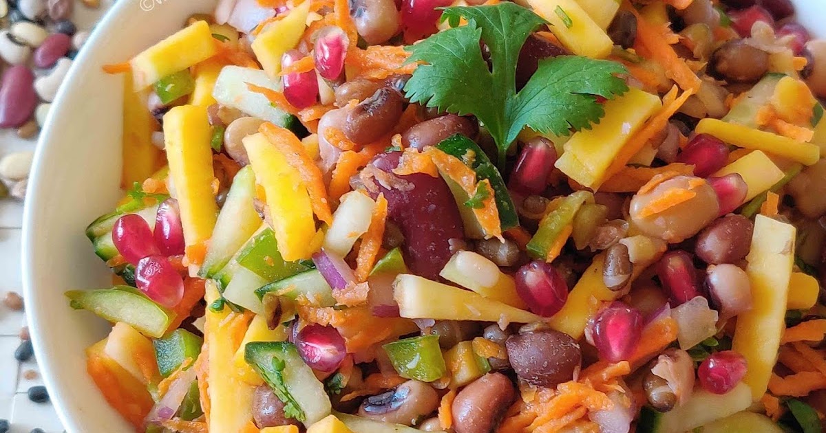 Mixed bean salad recipe 9 bean salad bean chaat recipe navadhanya