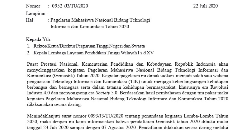Gemastik Xiii 2020 Akan Dilaksanakan Secara Daring Online Pendaftaran 23 Juli 2020 07 Agustus 2020