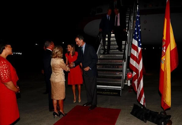 King Felipe and Queen Letizia are making a visit to United States of America between the dates of June 14-19. Letizia wore red dress