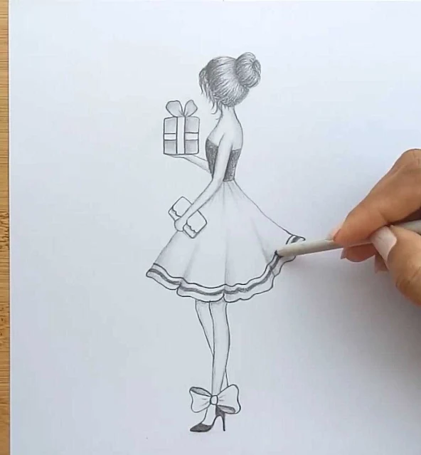 رسم فتاة بالرصاص رسم فتاة جميلة بالرصاص