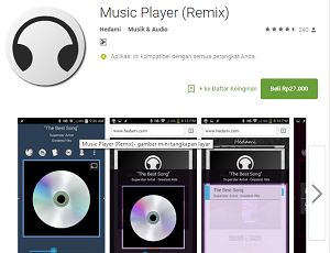 Aplikasi Widget Android Terbaik Music Player (Remix)